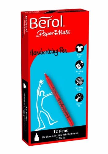 Image of Berol Handwriting Pen with 0.6 mm Medium Nib - Black, Box of 12