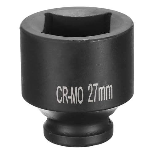 Image of sourcing map 4 Point Square Socket 1/2" Drive 27mm Metric Square Impact Socket CR-MO Blackening Standard Wheel Sockets Pneumatic Socket Tool for Auto Repair Mechanical Maintenance Home Use