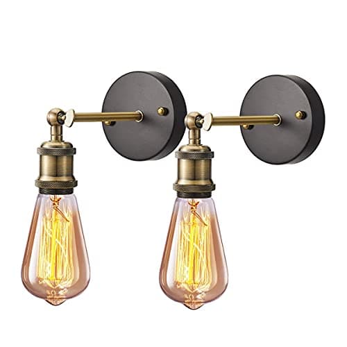 Image of Licperron Industrial Wall Light 2 Pack, E26 Vintage Wall Sconce Lamp Fitting Fixtures with E27 Lamp Holder for Restaurant Bar Hotel Coffee Shop Decoration