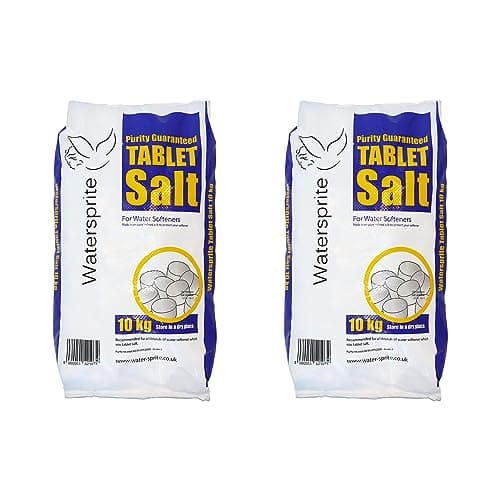 Image of 2 x Watersprite Water Softener Salt Tablets 10kg Bag - Suitable For All Brands Of Softener. Premium Quality High Purity White Salt Pellets Dissolve Evenly and Cleanly To Protect Your Softener Resin
