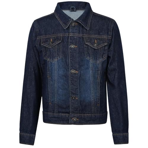 Image of A2Z 4 Kids Boys Denim Jacket Classic Stylish Fashion Coat for Children Durable Cotton Jeans - Boys Denim Jacket J11 Dark Blue 5-6