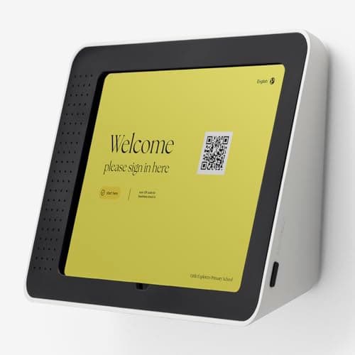 Image of Bouncepad Link iPad POS Stand for Business | Kiosk for Meeting Room Management | Table Mount Tablet Kiosk Register Stand | iPad 10th Gen 10.9 | White