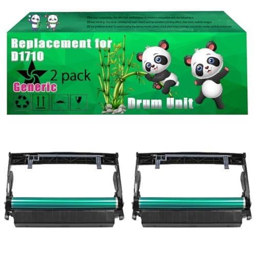 Image of Replacement D1710 Drum Unit Compatible for Dell 1700 1700 n 1710 1710 n P 1700 P 1700 n P 1700 Series Printers, Up to 30000 Pages, Vivid Colors, Contains Chip (2-Pack Black)