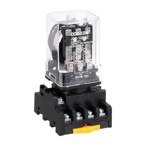 Image of sourcing map DPDT Electromagnetic Power Relay, AC 12V Coil 10A 11 Pin MK2P-I Small Relay with Plug-in Terminal Socket Base 3NC 3NO JQX-10F/3Z