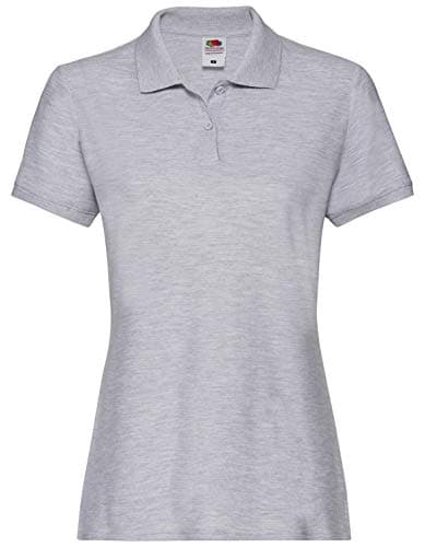 Image of Fruit of the Loom SS86 Women's Fit Pique Short Sleeve Polo Shirt Heather L