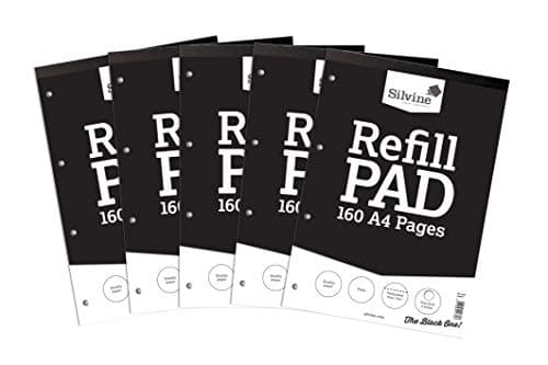 Image of Silvine A4 Refill Pad - Plain White (160 Pages) Pack of 5