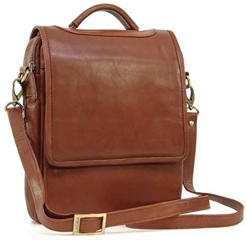 Image of VISCONTI - Women's Leather Crossbody Bag - Medium Briefcase/Work Bag - Detachable Adjustable Shoulder Strap - 1603 Grace - Brown