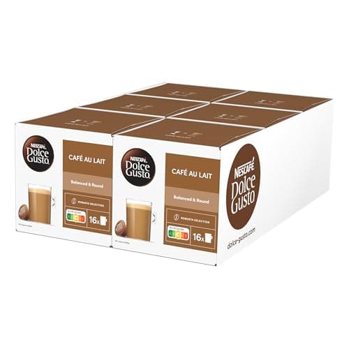 Image of Nescafé Dolce Gusto Café au lait, Pack of 6, 6 x 16 Capsules