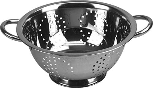 Image of Acense Stainless Steel Colander, Steel Base/Handle, Quick Draining, Multiple Micro-Perforations, Multi-Purpose: [Pasta/Vegetable/Spaghetti/Fruit], Dishwasher Safe, Size: 28cm