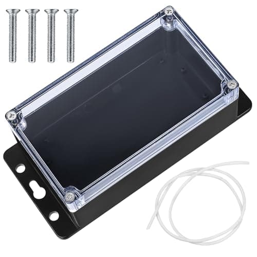 Image of IP65 Waterproof Junction Box, Electronics Project Box, Plastic Clear Cover Project Junction Box Enclosure Case, Electrical Box Outdoor Cable Connector Boxes (black transparent, 158X90X64MM)