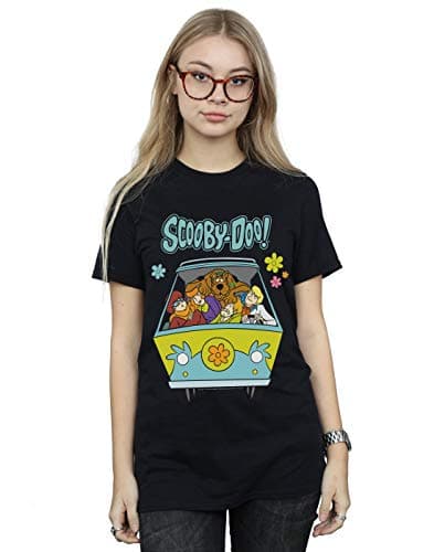 Image of Absolute Cult Scooby Doo Women's Mystery Machine Group Boyfriend Fit T-Shirt Black XXXXX-Large