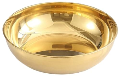 Image of Stainless Steel Kitchen Mixing Bowls 32cm, Lightweight, Easy to Use & Clean, Multipurpose Serving Mixing Bowl for Fruit, Vegetable, Salad, Mixing-Bowls for Baking, Cooking, Salad & Food Prep Gold