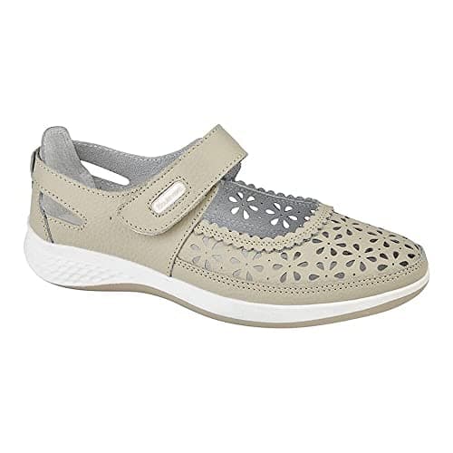 Image of Boulevard DORRIT Ladies Action Leather Wide Fit Shoes Beige UK 5