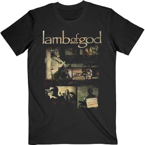 Image of Lamb of God Album Collage Official Tee T-Shirt Mens Unisex (X-Large) Black