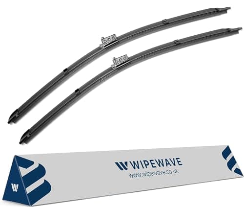Image of WipeWave Windscreen Wiper Blades for Mercedes C-Class 2014-2021 Saloon Estate Coupe Convertible, 22" 22" Front Push Button TypeE Enhanced Clarity, Easy Replacement