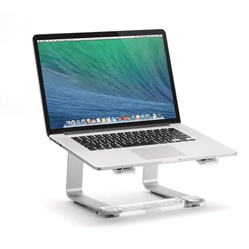 Image of Griffin Elevator Laptop Stand - Ergonomic Computer Riser & Laptop Mount Made of Sturdy Brushed Aluminum - Supports Posture & Elevates Workspace with a Minimal Design, Classic Clear