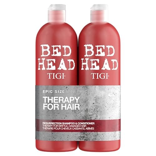 Image of Bed Head by TIGI Resurrection Shampoo & Conditioner Set, 2x 750ml, For Dry Damaged Hair, Deep Moisture Repair with Colour Protect for Strength & Shine