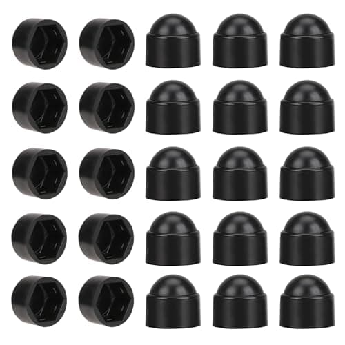 Image of 30Pcs Bolt Nut Protective Cap M8 X 13mm Plastic Hexagonal Screw Protection Cap Dome Plastic Bolt Caps (Black)
