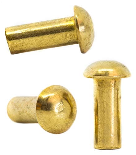 Image of M3 (3mm x 12mm) Solid Brass Round Head Rivets DIN 660 (Pack of 20) D01BC