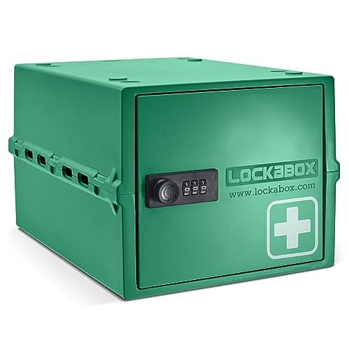 Image of Lockabox One™ | Premium Lockable Medicine Box (10L) | Lightweight & Hygienic Medicine Lock Box | Made In Britain | External Size 31 x 21 x 17 cm (Medi Green)