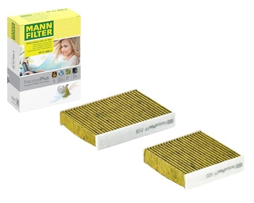 Image of MANN-FILTER FP 21 000-2 Cabin Air Filter - FreciousPlus Biofunctional Pollen Filter - (set of 2) for Cars + Transporters