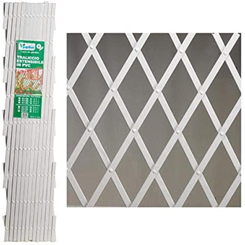 Image of 2 x White Expanding Plastic Garden Trellis 180 X 40cm 1.8m New PVC Trellis