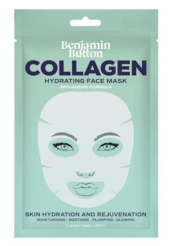 Image of Collagen Face Mask Korean, Bio Collagen Real Deep Overnight Hydrating Mask, Anti-Ageing, Wrinkle Reduction, Plumping & Glass Skin Glow | 1-Pack, Benjamin Button