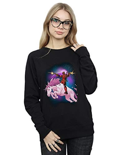 Image of Marvel Women's Deadpool Space Unicorn Sweatshirt Black XX-Large