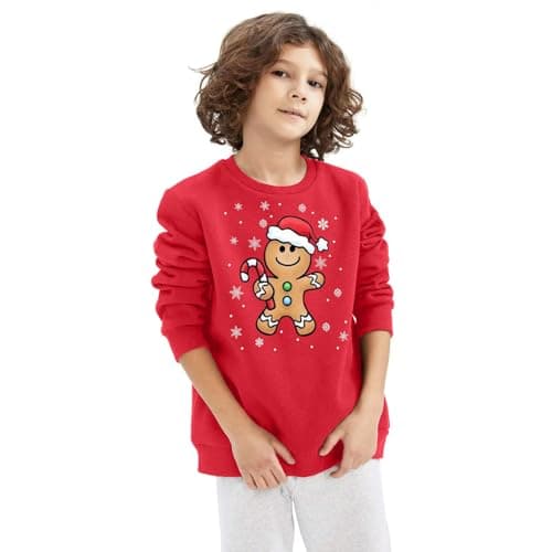 Image of NetSetUK Christmas Sweatshirts For Kids Unisex Winter Long Sleeve Pullover Xmas Jumper Boys Girls Sweatshirt Santa Tops Age 7-12 Years