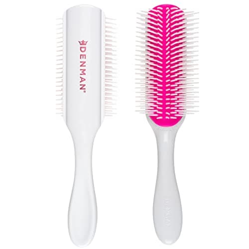 Image of Denman Curly Hair Brush D4 (Cherry Blossom) 9 Row Styling Brush for Styling, Smoothing Longer Hair and Defining Curls - For Women and Men