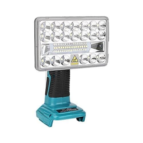 Image of Hipoke 18V Cordless LED Work Light Portable Outdoor Wide&Long-Range Jobsite Light with USB Port, 18W Flashlight Compatible with Makita 14.4V-20V Lithium Battery BL1860B BL1850 BL1830 (No Battery)