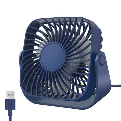 Image of Jsdoin USB Fan USB Desk Small Desktop Cooling Mini Personal, 3 Speeds Desk Desktop Cooling Fan 360° Rotation Adjustment, Strong Wind Small Powerful for Office,Home,Outdoor