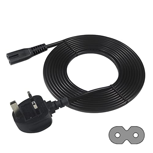 Image of KC CABLE power 5M UK 3PIN Plug to IEC C7 Figure 8 Replacement Mains Cable Compatible with PS5, Xbox Series X, tv, Samsung, LG, Sony