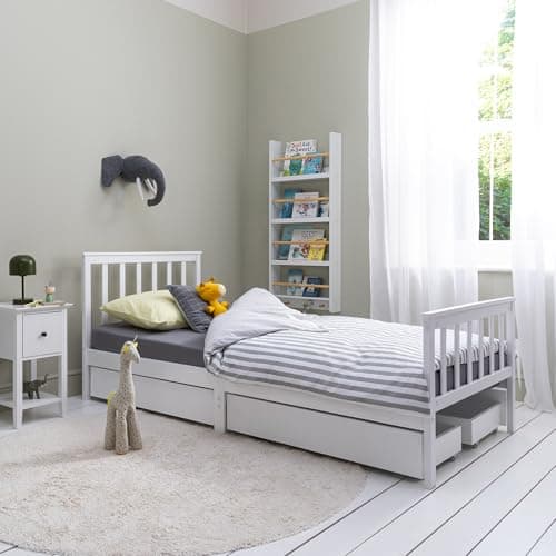 Image of Noa and Nani Otis Single Bed 3ft Frame with 2 Storage Drawers in White