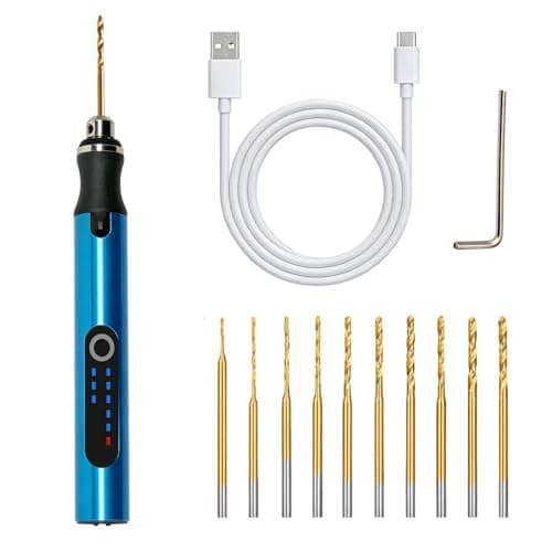 Image of Kioylmo Electric Engraving Pen Tool Kit, Cordless USB Rechargeable Engraver with 3 Speed 20000 RPM, Mini Rotary Tool with 10 Drill Bits for Wood Metal Glass Jewellery Resin Etching, DIY Craft Gift