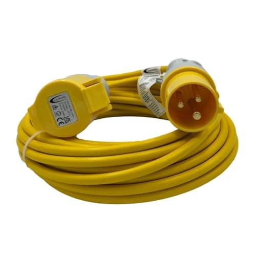 Image of Connexion 110V Extension Lead 14m Made in UK - 32 Amp Plug and Socket, IP44 Rated, 2.5mm Heavy Duty Cable