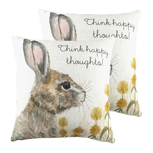 Image of furn. Evans Lichfield Woodland Hare Thoughts Feather Filled Cushions (Twin Pack), Polyester, Linen, Multi