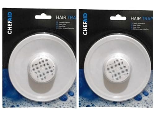 Image of Chef Aid Sink Hair Trap Clogged Drain for Bathroom and Kitchen White (Pack of 2)