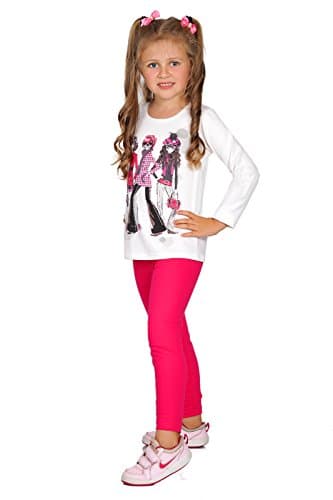 Image of FUTURO FASHION Girls Children Full Length Plain Cotton Leggings Cycling Casual Wear Infant Trousers Leggings Solid Tights Pants for Kids 8 Years Pink Child