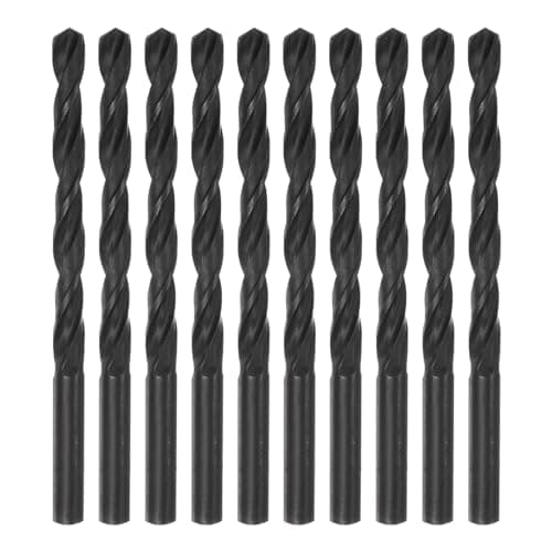 Image of sourcing map 10pcs Jobber Drill Bits 7mm (9/32") Nitride Coated High Speed Steel (HSS) 4241 Twist Drill Bits for Stainless Steel Copper Aluminum Alloy Metal Wood Plastic, Black