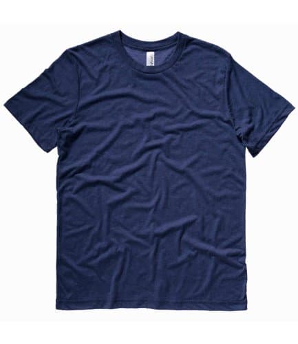 Image of Bella And Canvas Mens S/S Tri-Blend Crew Neck T-Shirt Navy Tri-Blend Large