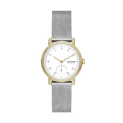 Image of Skagen Women's Kuppel Lille Two-Hand Two-Tone Stainless Steel Mesh Band Watch (Model: SKW3101)