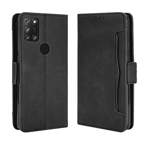 Image of Jiajihua Cover Compatible with Alcatel 3X 2020 5061U [Dual Card Slot][Flip Stand][Phone Case][Magnetic Clasp] Wallet Black