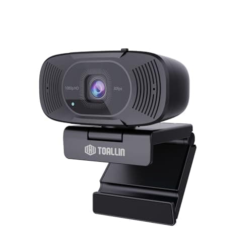 Image of TOALLIN 1080P Auto-Focus Webcam with Dual Microphones, Computer Camera, 90° Wide Angle View without Distortion, USB Webcam for Online Video Calls