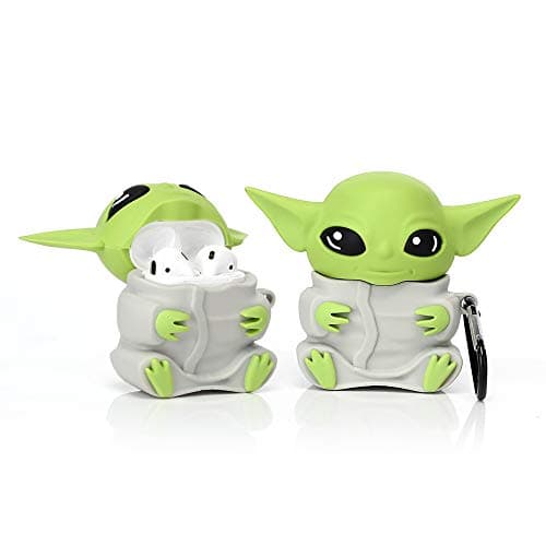 Image of YIGEYI Silicone Case Compatible with Airpods 1&2 Funny Cute 3D Cartoon Cover [Yoda Alien Design] (Gray)