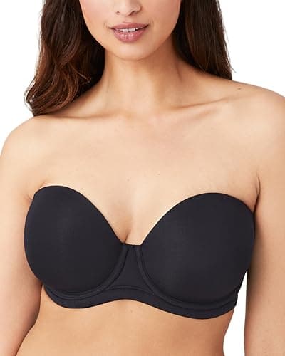 Image of Wacoal Women's Red Carpet Strapless Bra Full Coverage, Opaque, Black/White, 30E