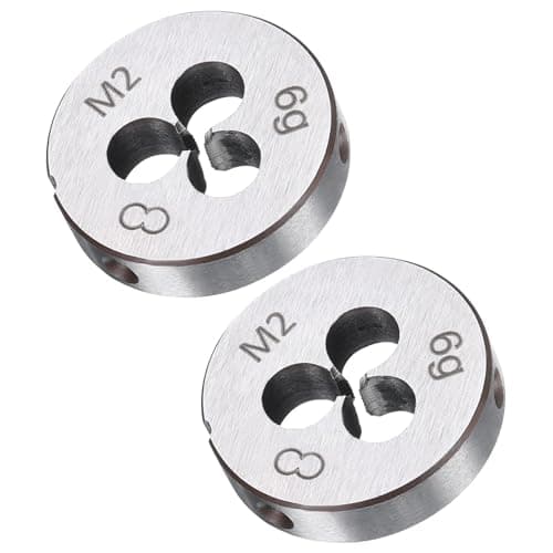 Image of TA-VIGOR 2pcs M2 x 0.4 Metric Adjustable Threading Die, Alloy Tool Steel Right Hand Round Die for Processing, Correcting or Cleaning External Threads (Metal, Plastic)