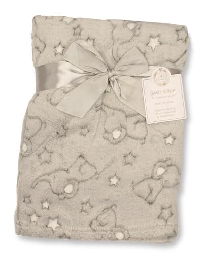 Image of Baby Wrap Blanket - Elephant and Stars (Grey)