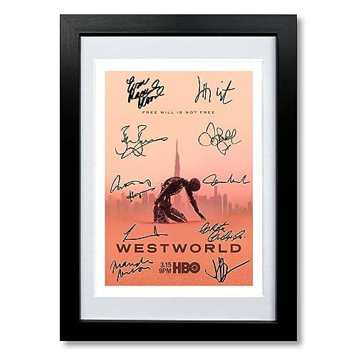 Image of Westworld Cast Signed Autograph A4 Poster Photo TV HBO Show Series Season 3 Framed Memorabilia Gift (A4 Black Framed & Mounted)
