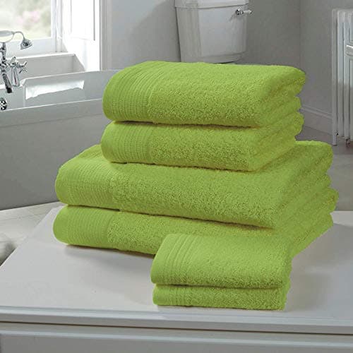 Image of Rapport Chatsworth Lime 6 Piece Luxurious Super Soft Egyptian Combed Cotton Towel Bale